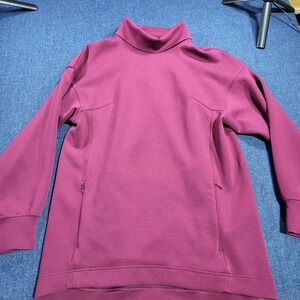 Lululemon Modal Blend Turtleneck Tunic Size 4 Burgandy Deep Luxe Zipper Pockets